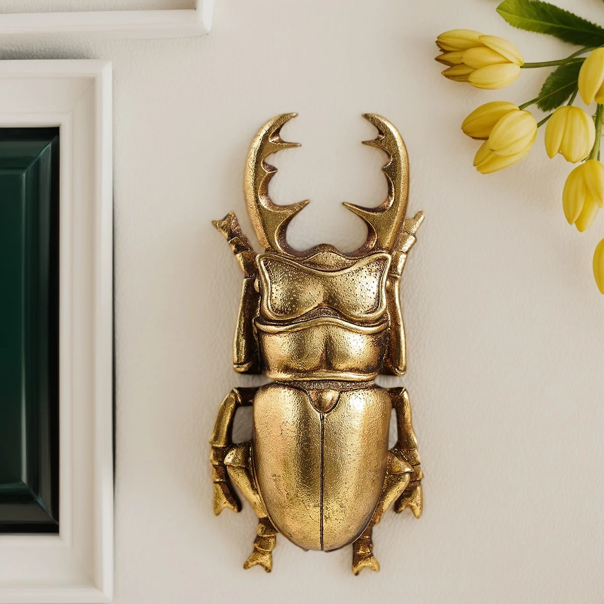 Gold Resin Beetle Wall Hanging Decor