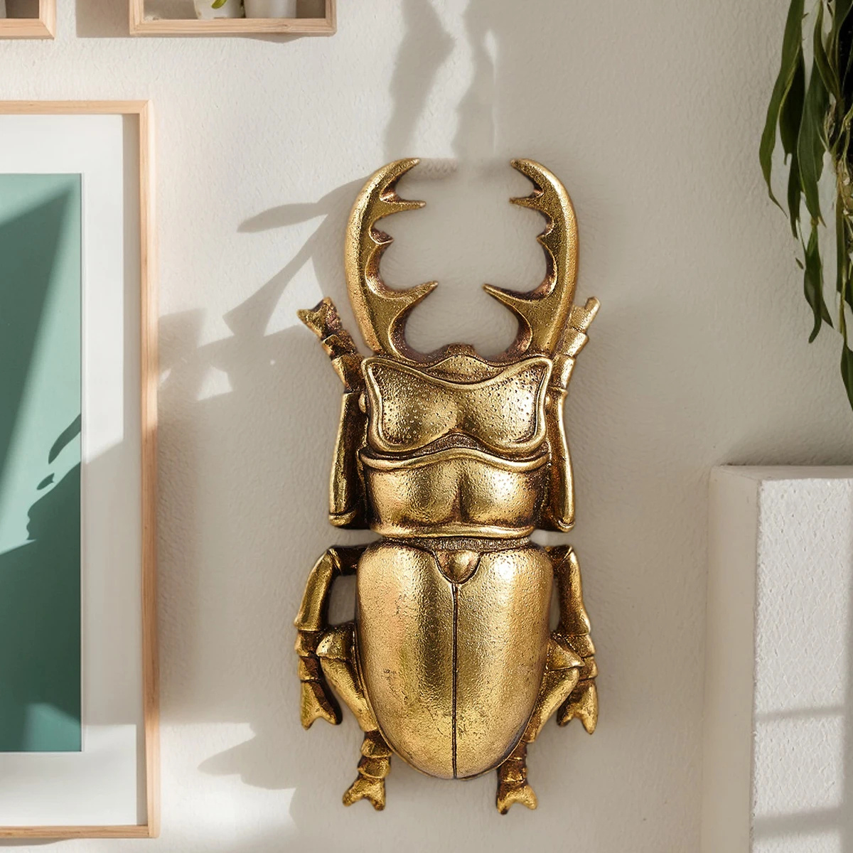 Gold Resin Beetle Wall Hanging Decor