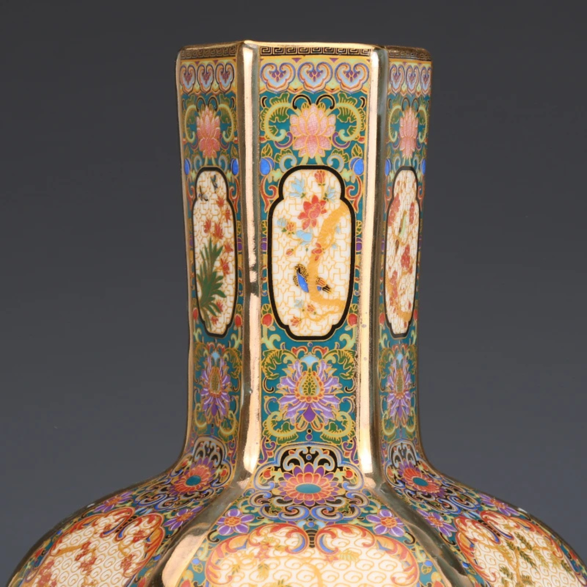 Antique-Style Porcelain Vase with Gold Detailing